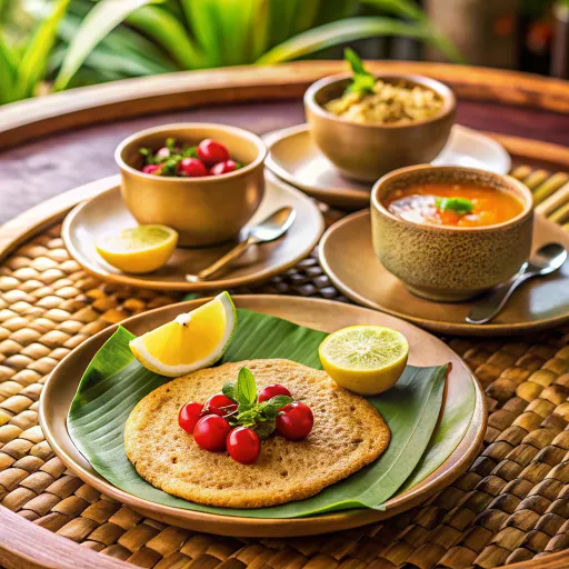 नींबू चेरी टॉपिनग के साथ ओट्स और मूंग दाल का अप्पम